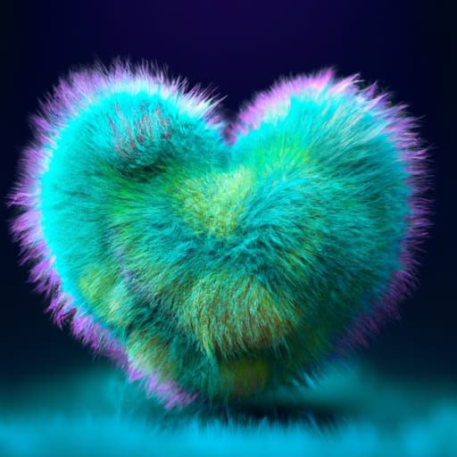 Fluffy Heart Digital Art in 8K Resolution