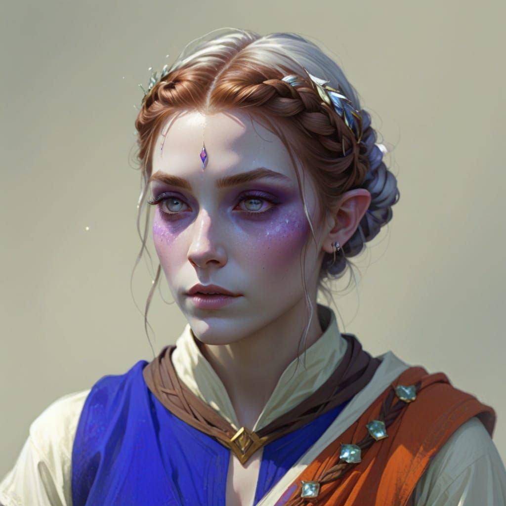 Ethereal Elf Maiden with Swirling Mystical Energy