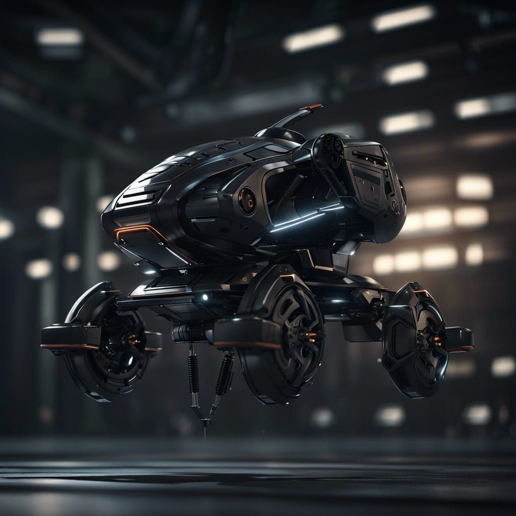 Futuristic Sci-Fi Hopper Vehicle Render