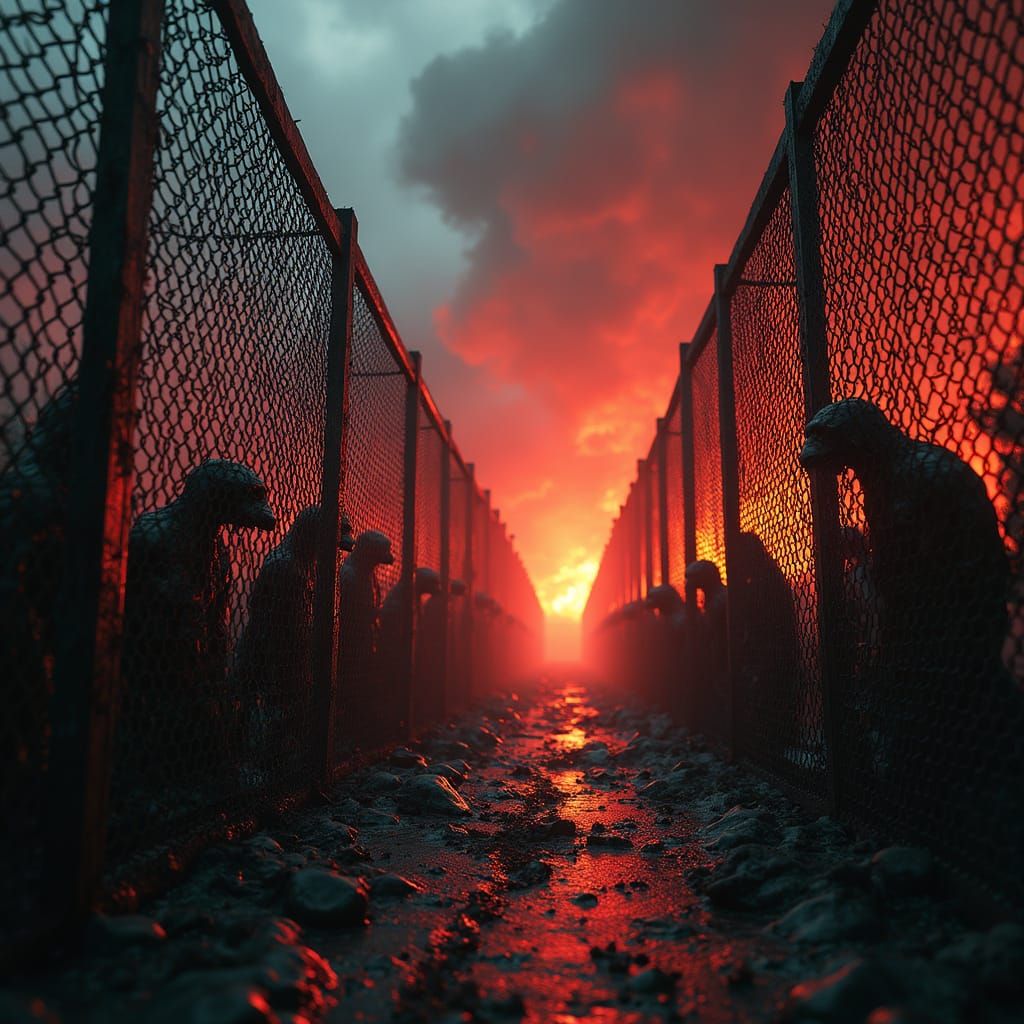 Psychedelic Nightmare: Caged Monsters Begging for Help