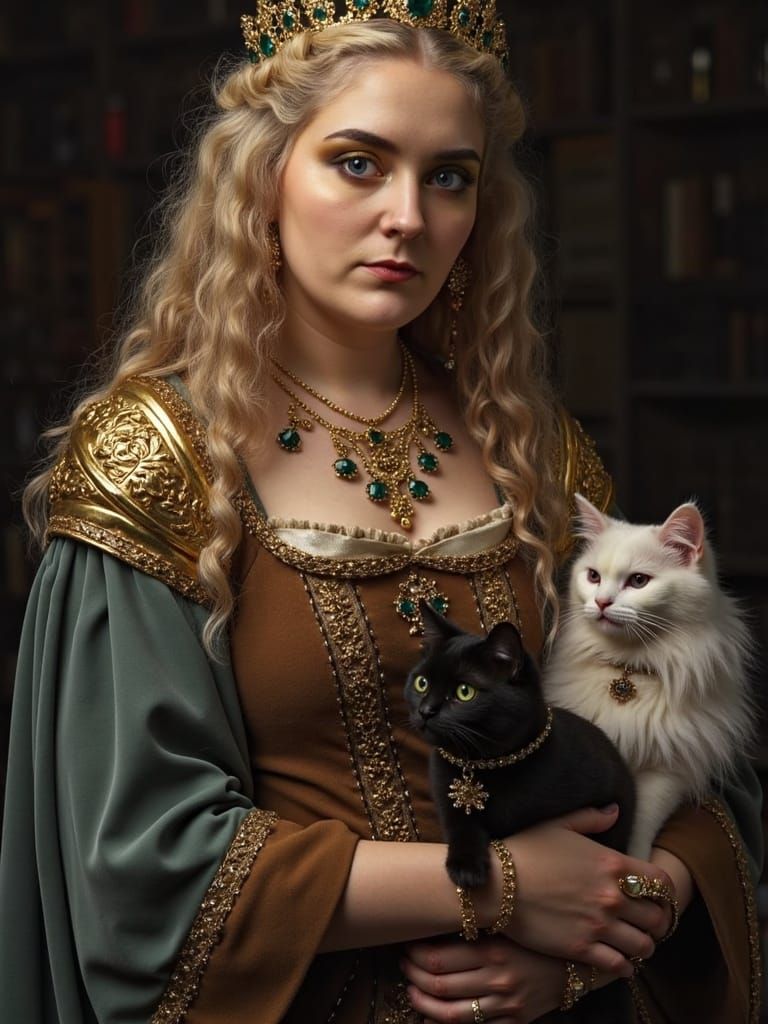 Eleanor of Aquitaine Portrait in Regal Medieval Attire with ...