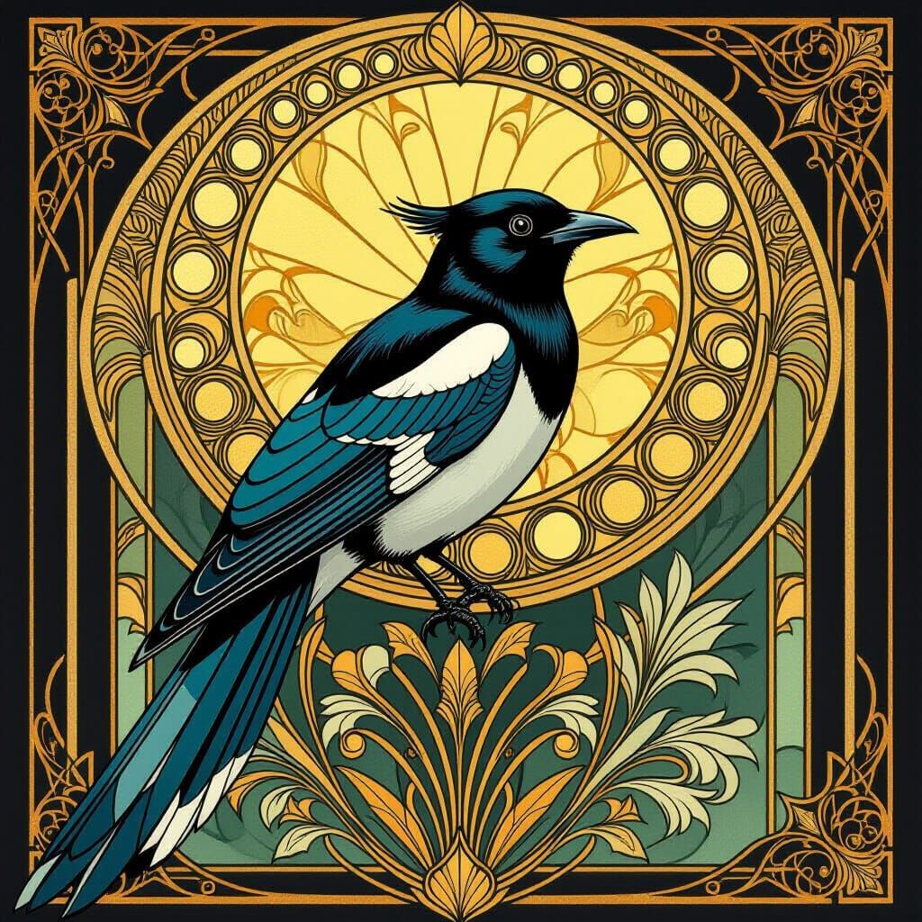 Art Deco Magpie Logo for Wings Band