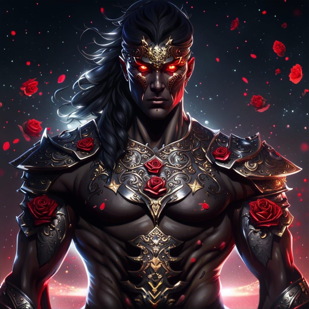 Ancient Warrior in Starlight: Hyperrealistic Concept Art