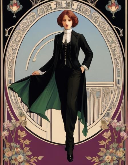 AI Image in Jugendstil Art Nouveau Style