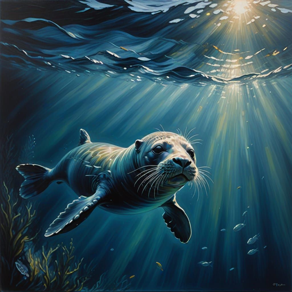 Silver seal diving deep