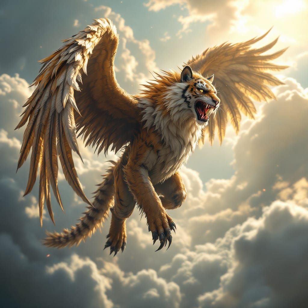 Majestic Hybrid Griffin in Glorious Flight