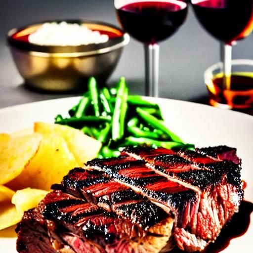 Chicago Steak Dinner with City Skyline