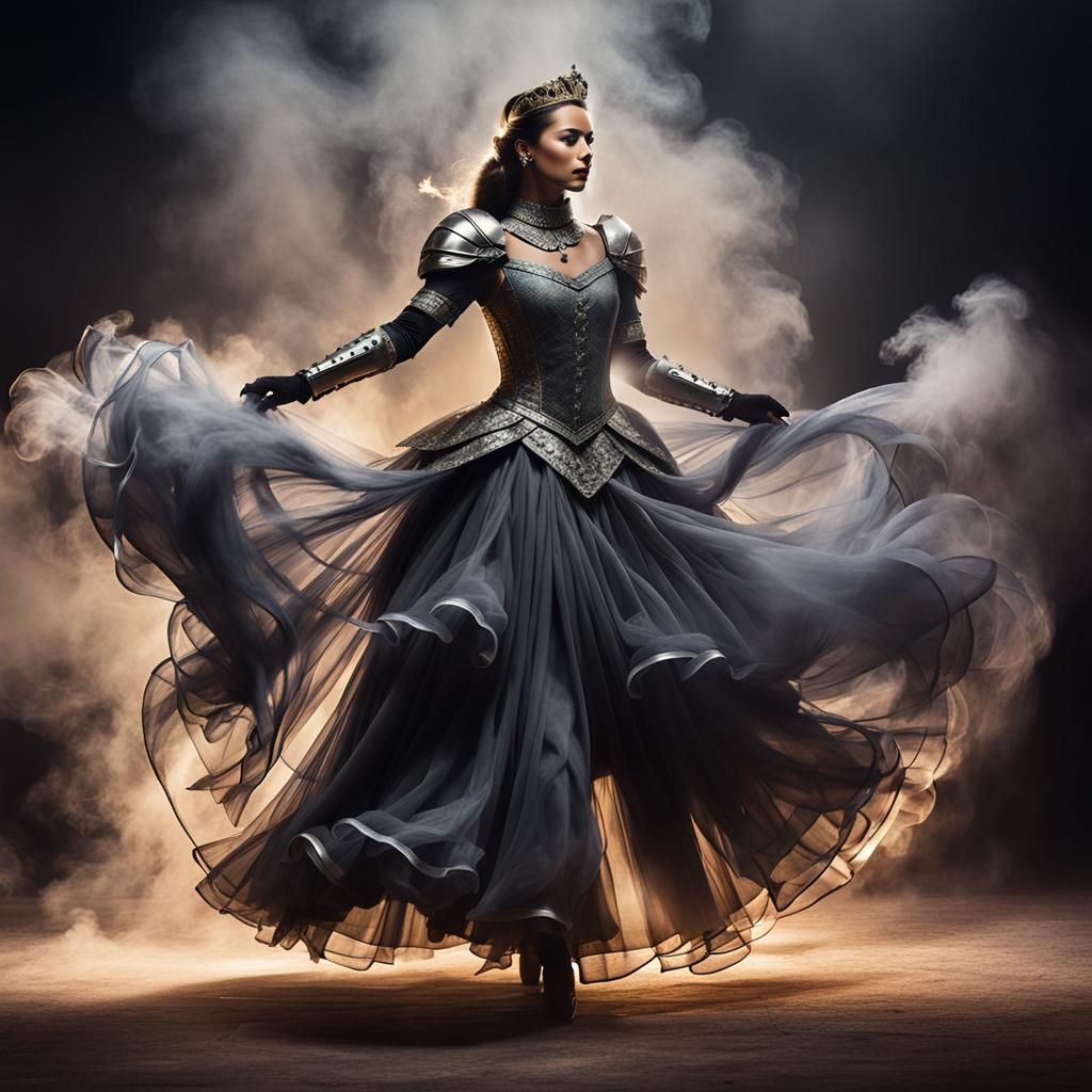 Lady Knight Dancing with Smoke Skirt
