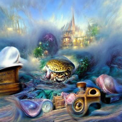 Frog Pirate Finds Underwater Treasure in Fantasy Style