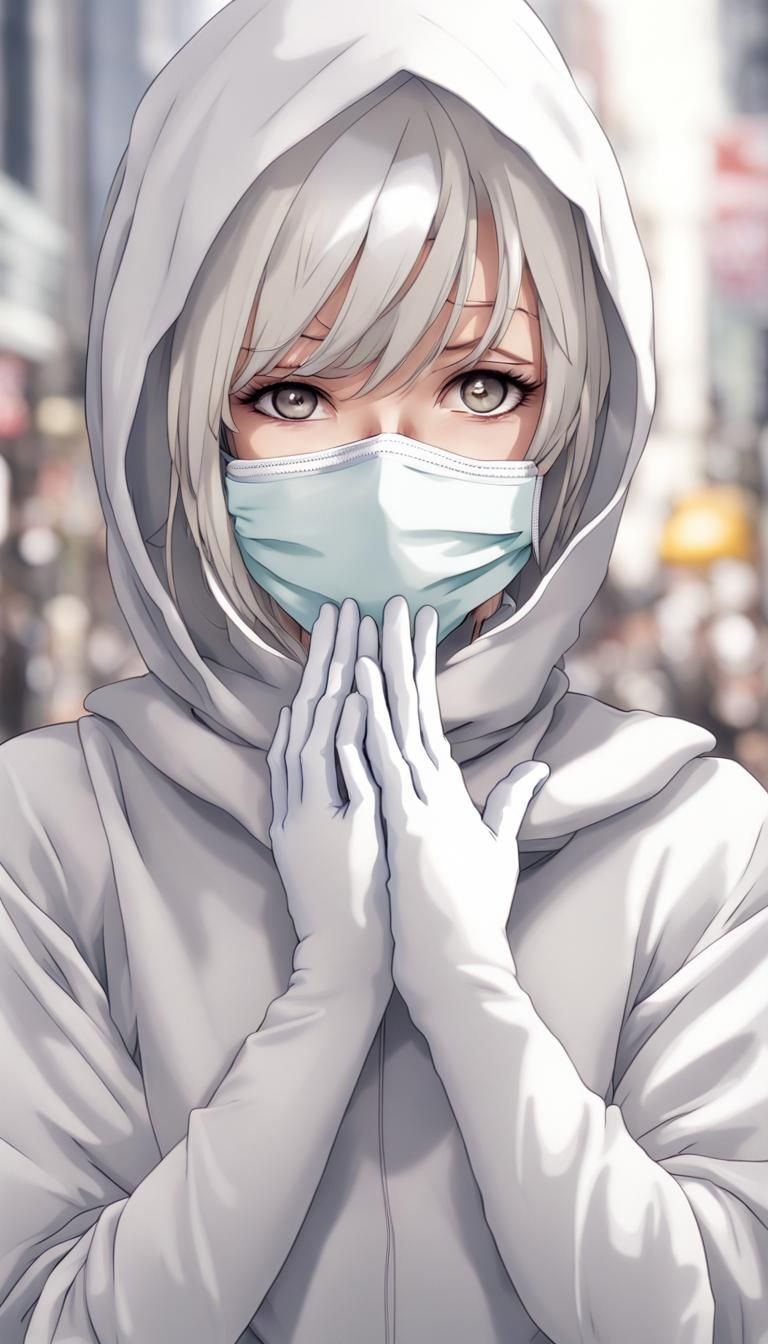 Anime Style Figure in White Zentai Bodysuit