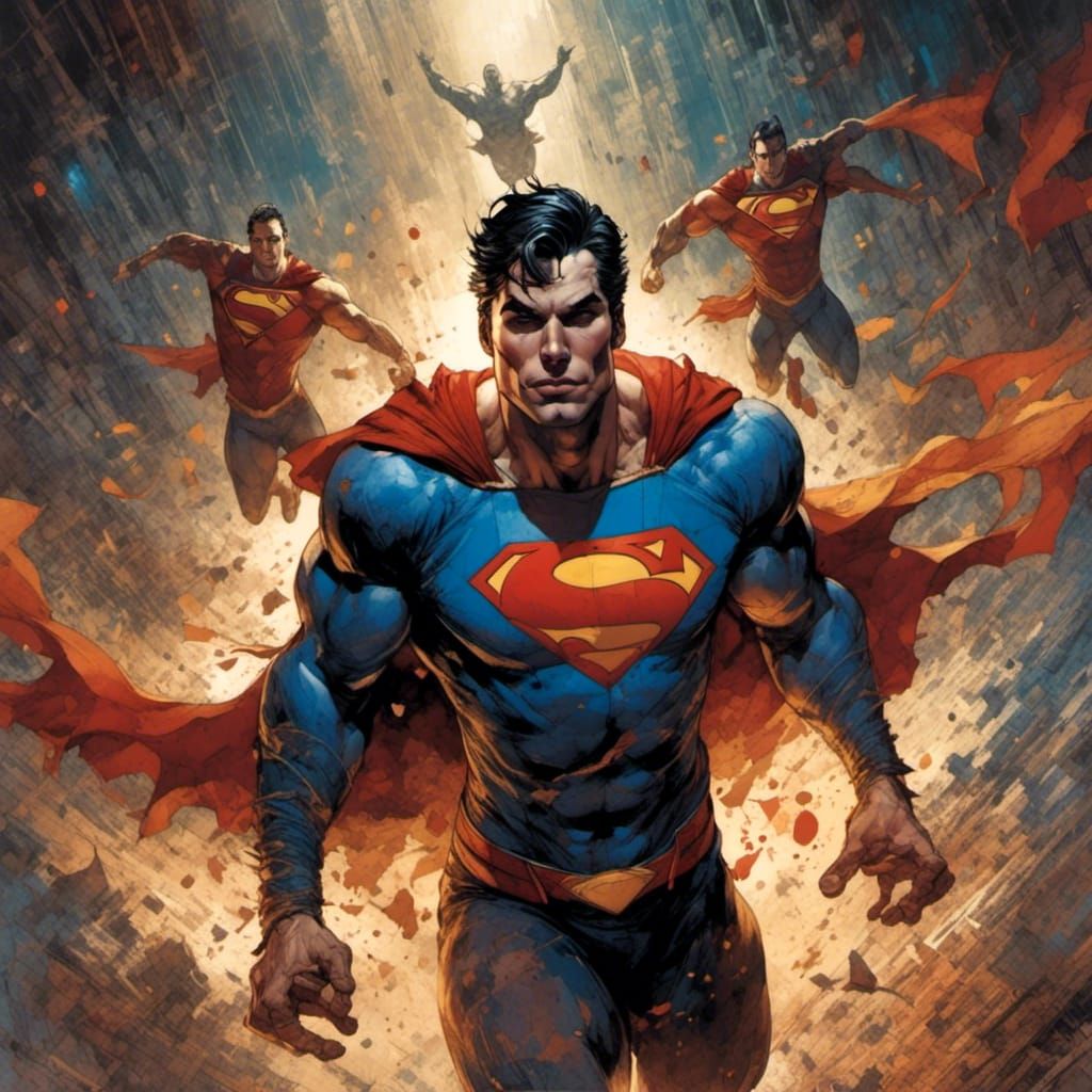 Superman Juggler in Comic Book Art Style