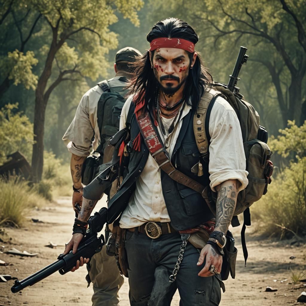 Zombie Killer Film Still in Cinematic Style