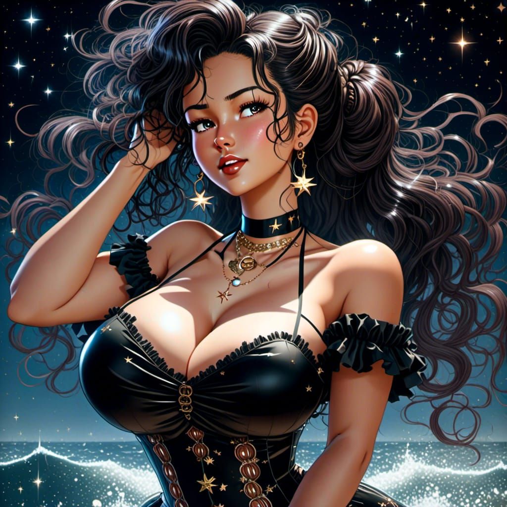 3rd try.. the most beautiful woman, front long view, hips up...