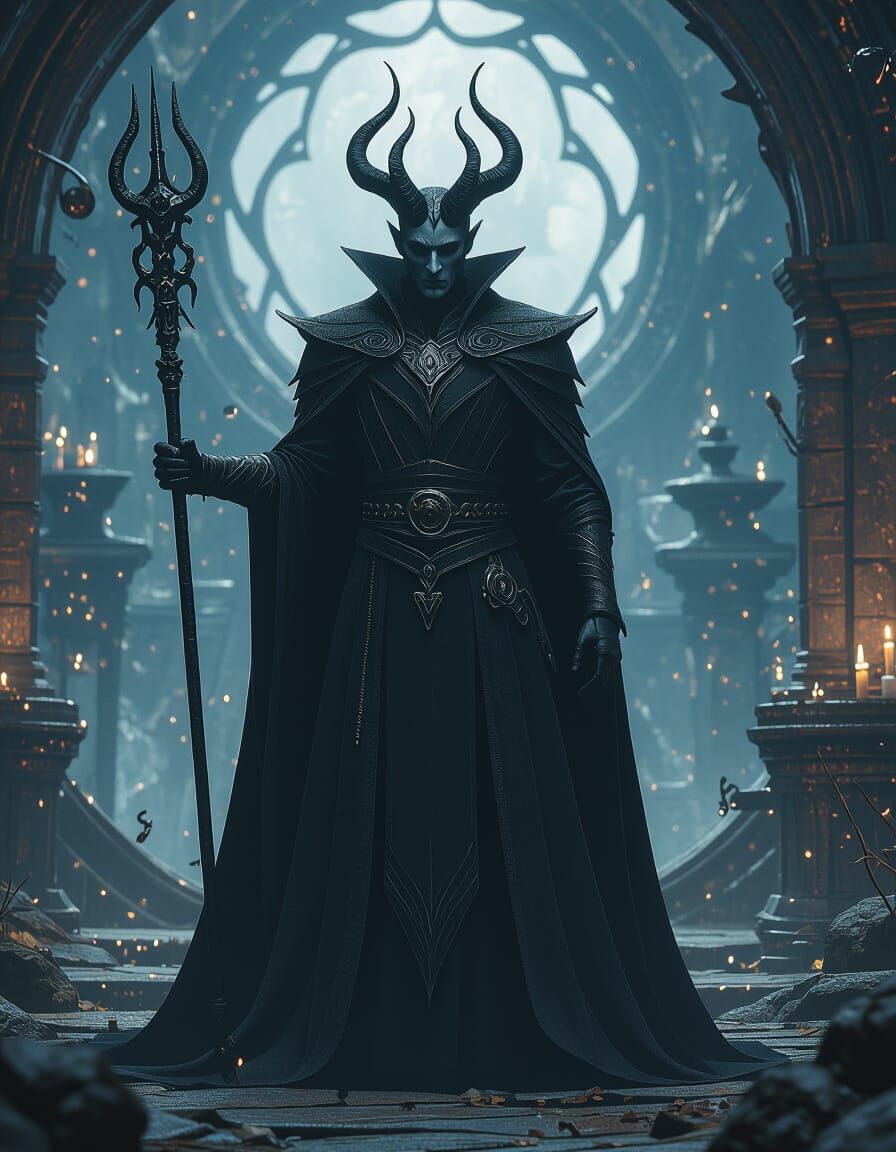 Ominous Wishmaster in Mystical Realm, Photorealistic 8k