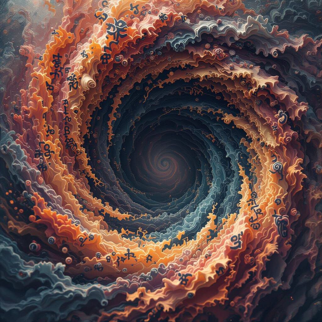 Korean Hangeul Characters in a Swirling Matte Painting