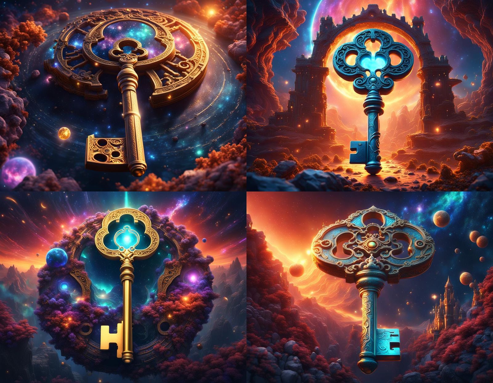 Magical Key Shining in Vibrant Universe