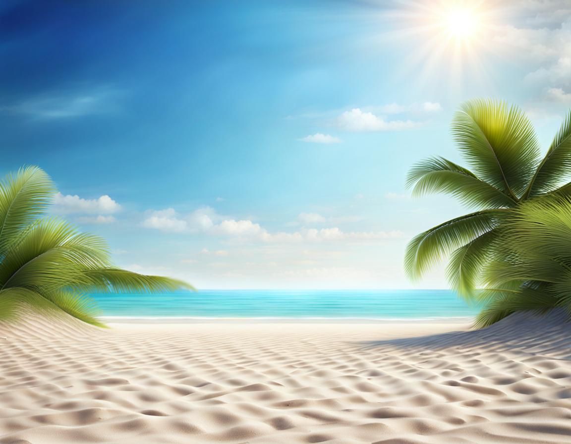 Beautiful Summer Beach Landscape in Photorealistic Style