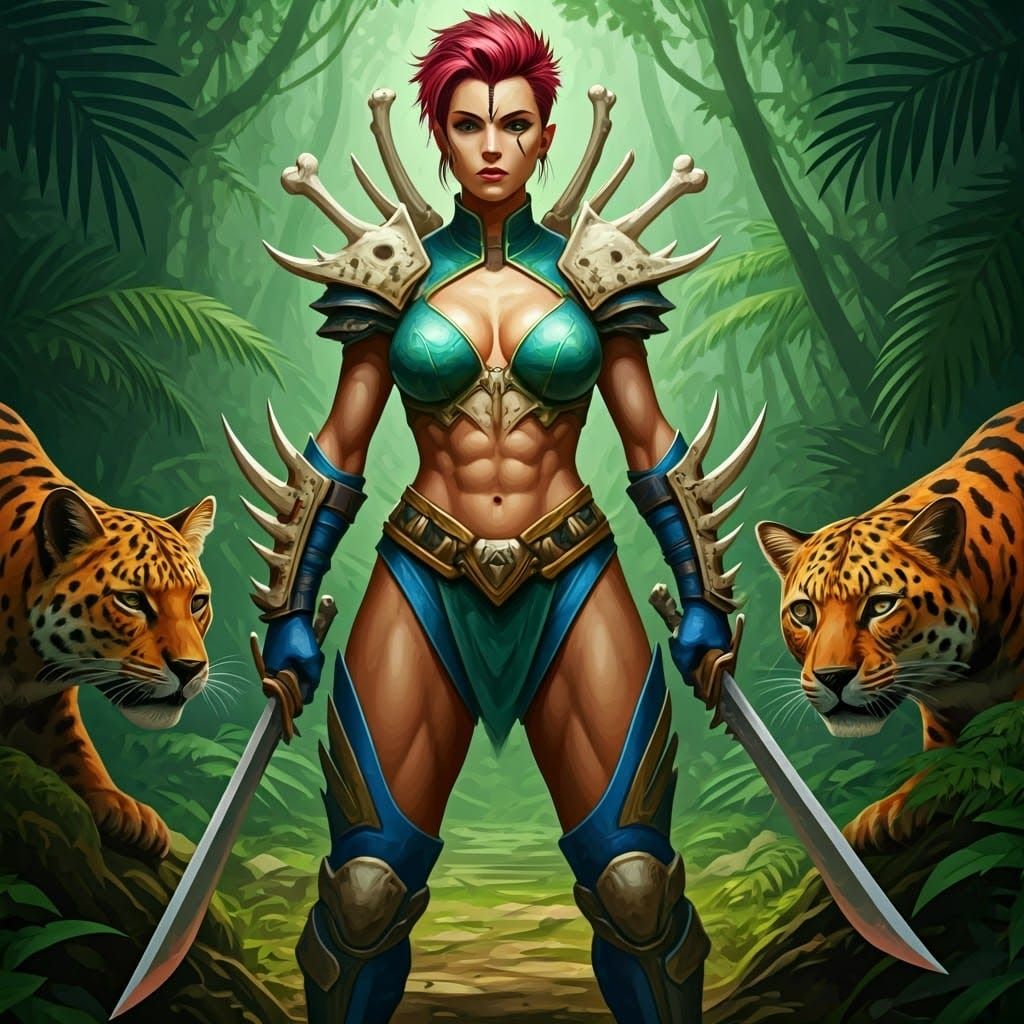 Determined X-Men Mutant in Tropical Forest