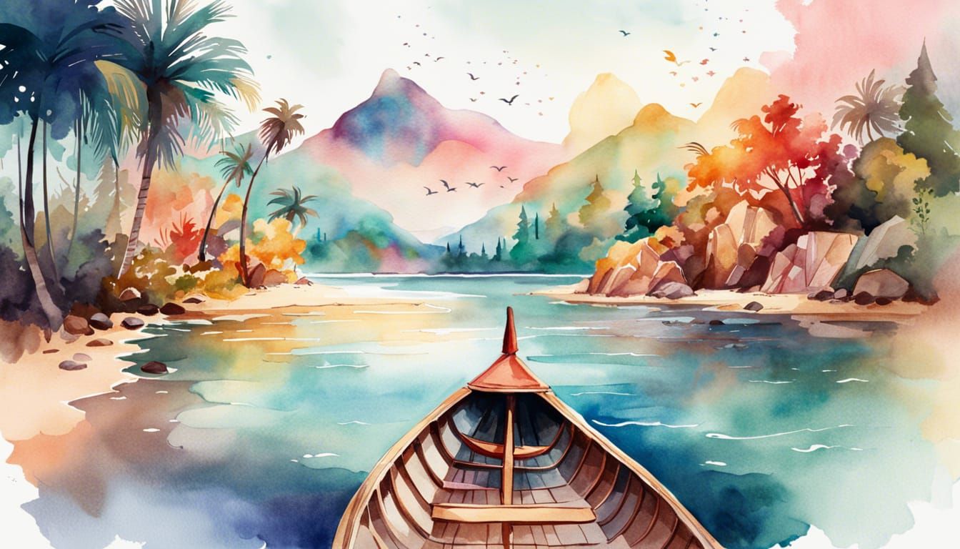 Dream Vacation: Epic Watercolor Digital Illustration