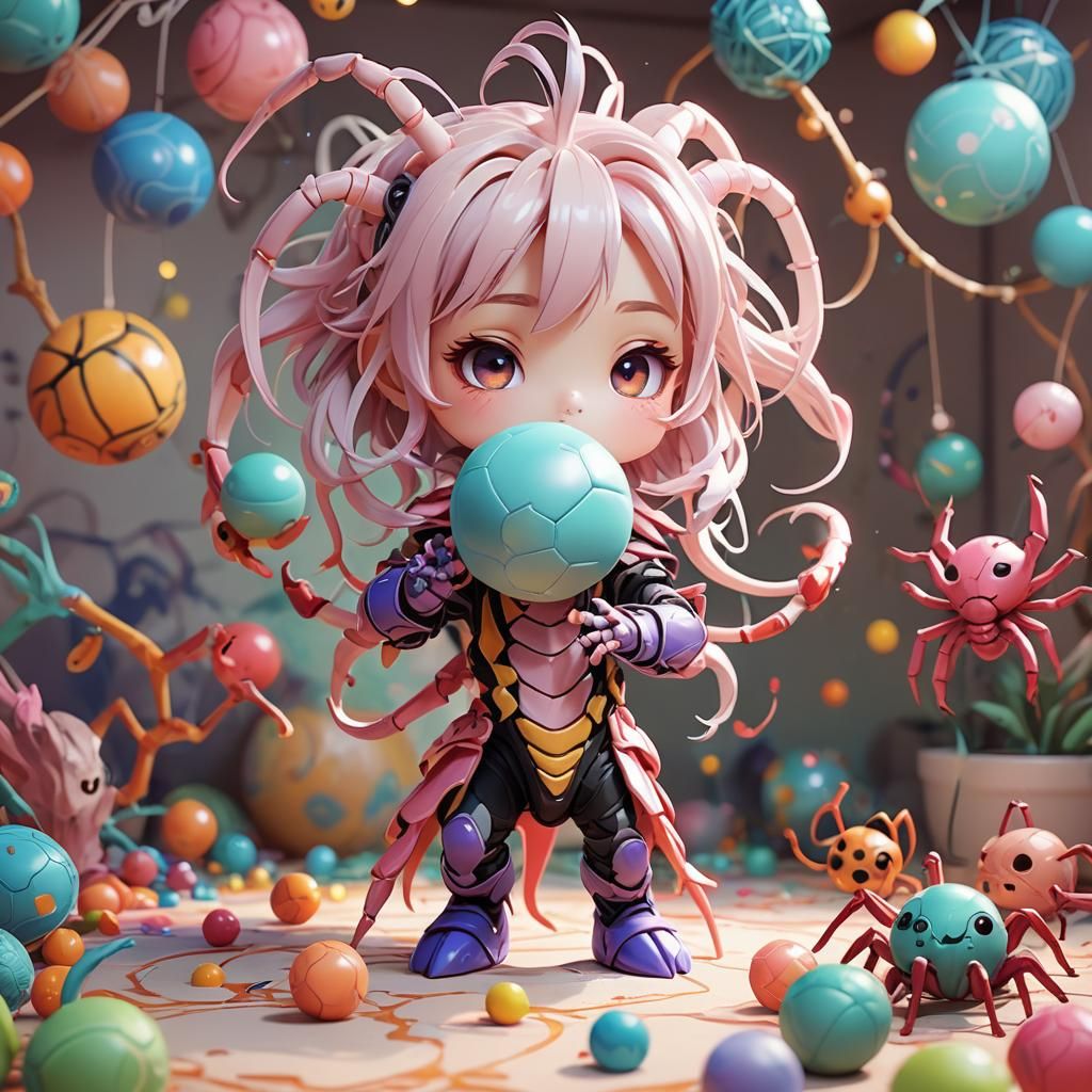 Chibi Scorpion Girl in Anime 3D Art