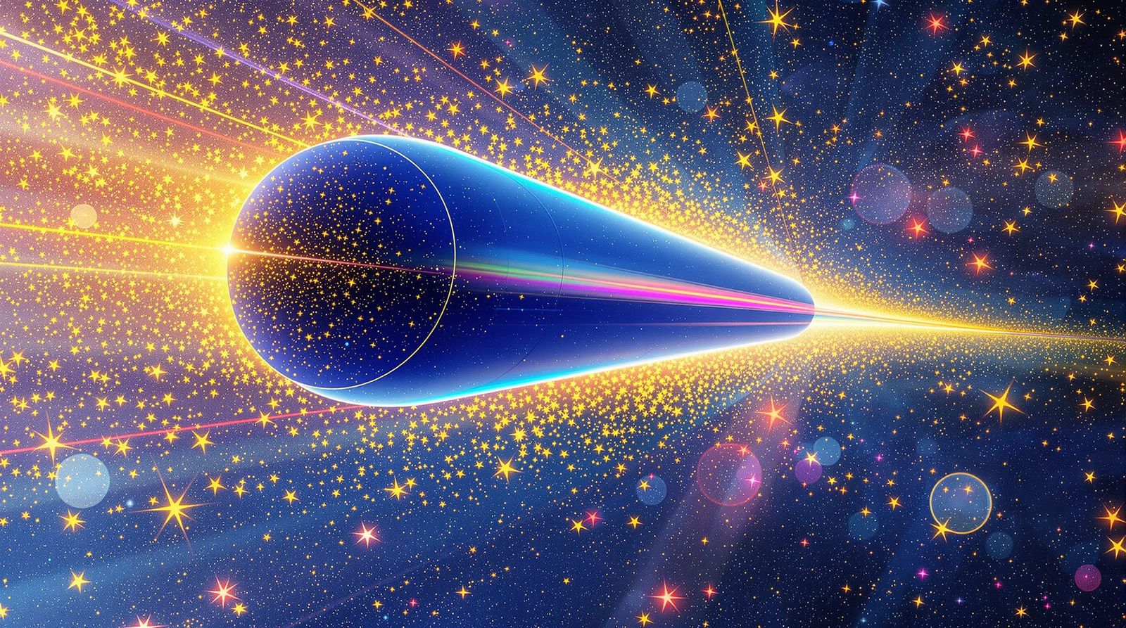 Interstellar Cylinder in Cosmic Rays, Klimt Sci-Fi Style