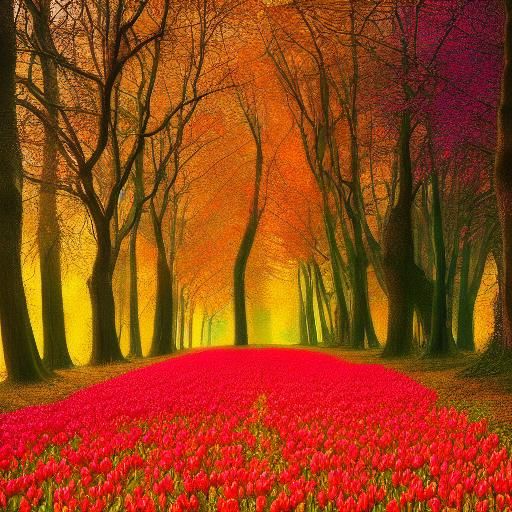 Tulip Forest Floor in Vivid Colors