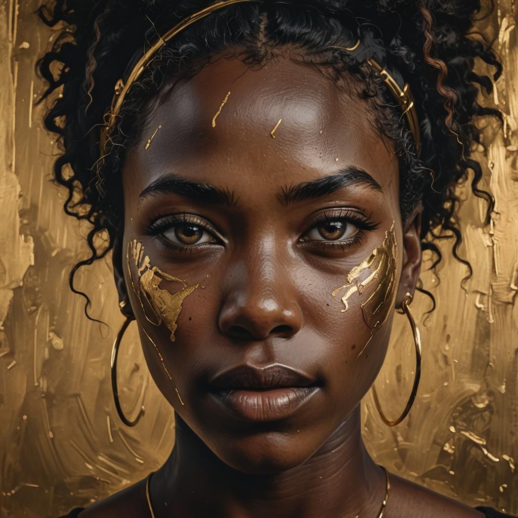 Passionate Portrait of a Black Woman in Digital Art