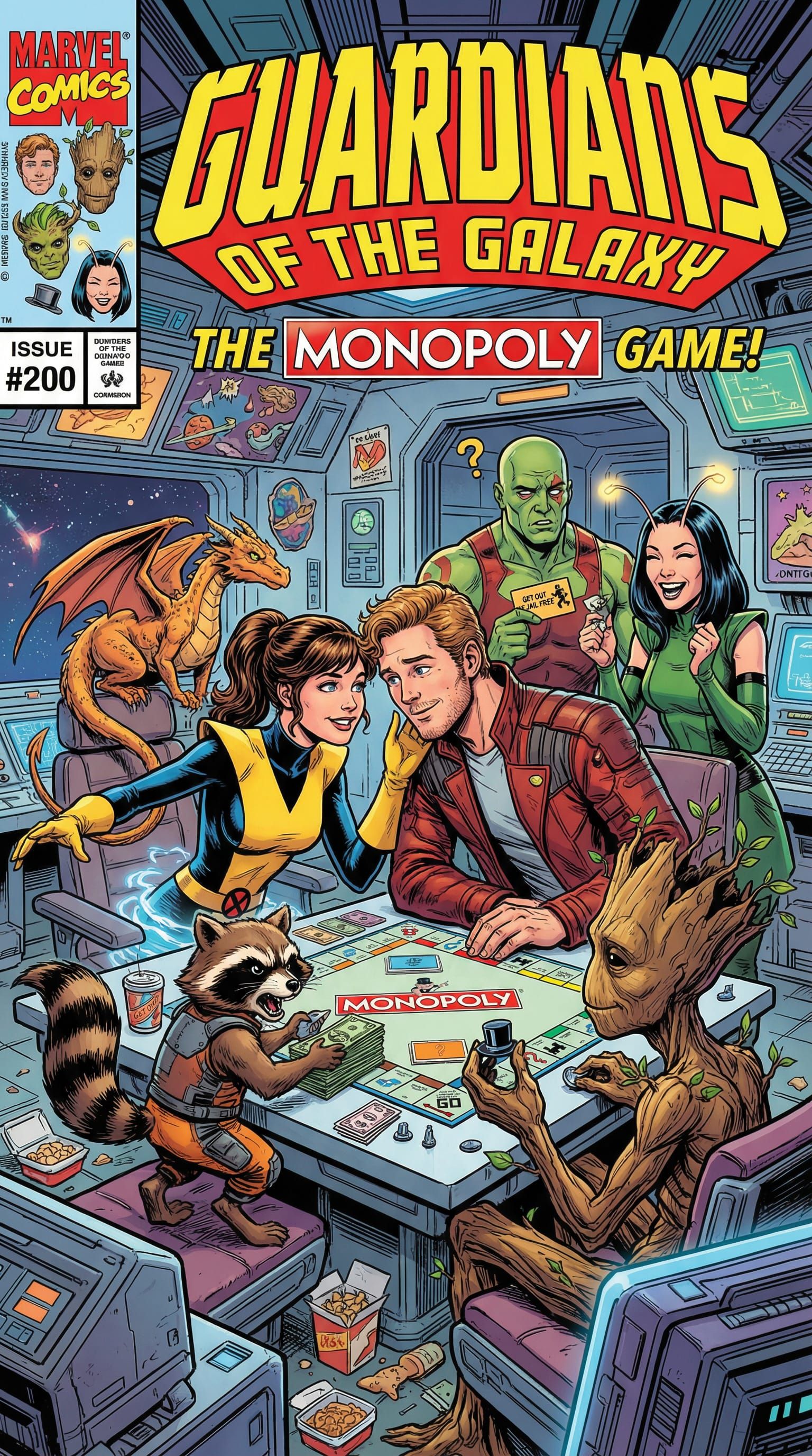 Guardians of the Galaxy Issue #200 Comic Cover with Kitty Pr...