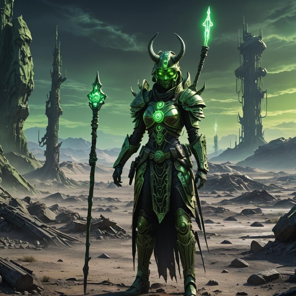 Priestess Nuclear Warrior in Radioactive Wasteland