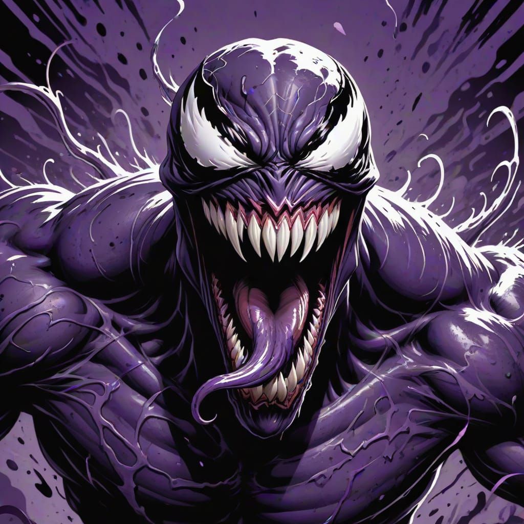 Venom Roaring: Monochromatic Comic Book Illustration