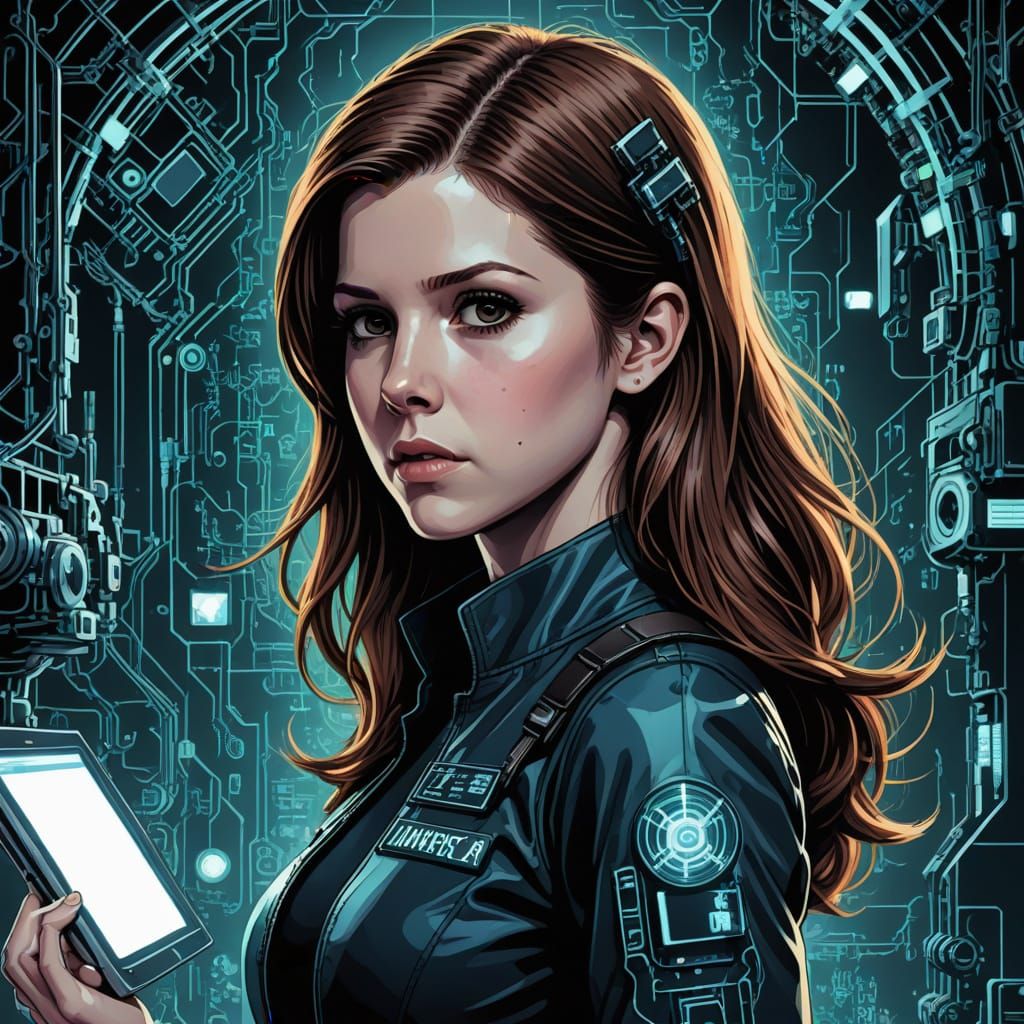 Anna Kendrick in Matrix as Comic Book Art