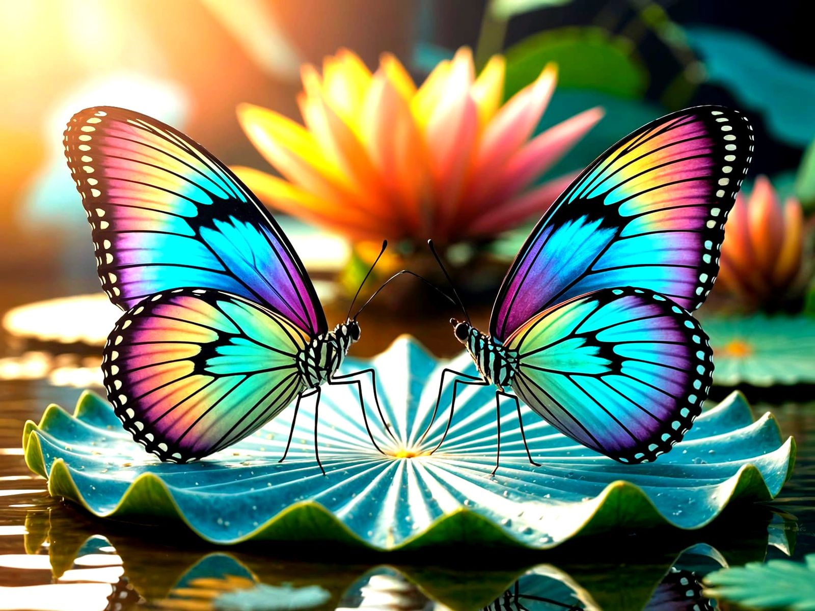 Butterflies on a leaf