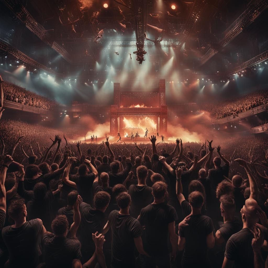 Energetic Heavy Metal Concert Mosh Pit Scene