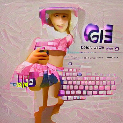 Stylized E-Girl Digital Art Portrait