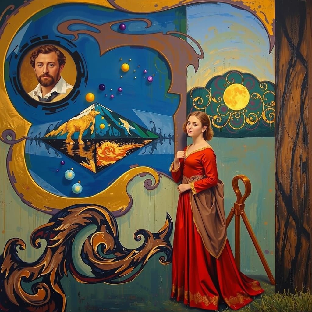 Expressionist Landscape in Oil with Fractal Colors