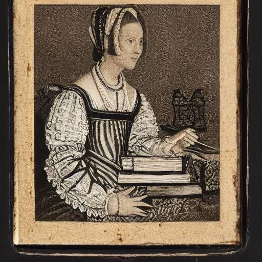 16th Century Lady with Book in Film Photo Style