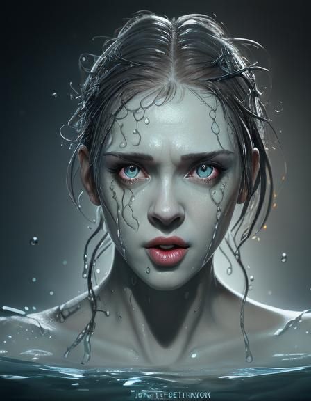 Humorous Hyperrealistic Portrait of Female Frankenstein