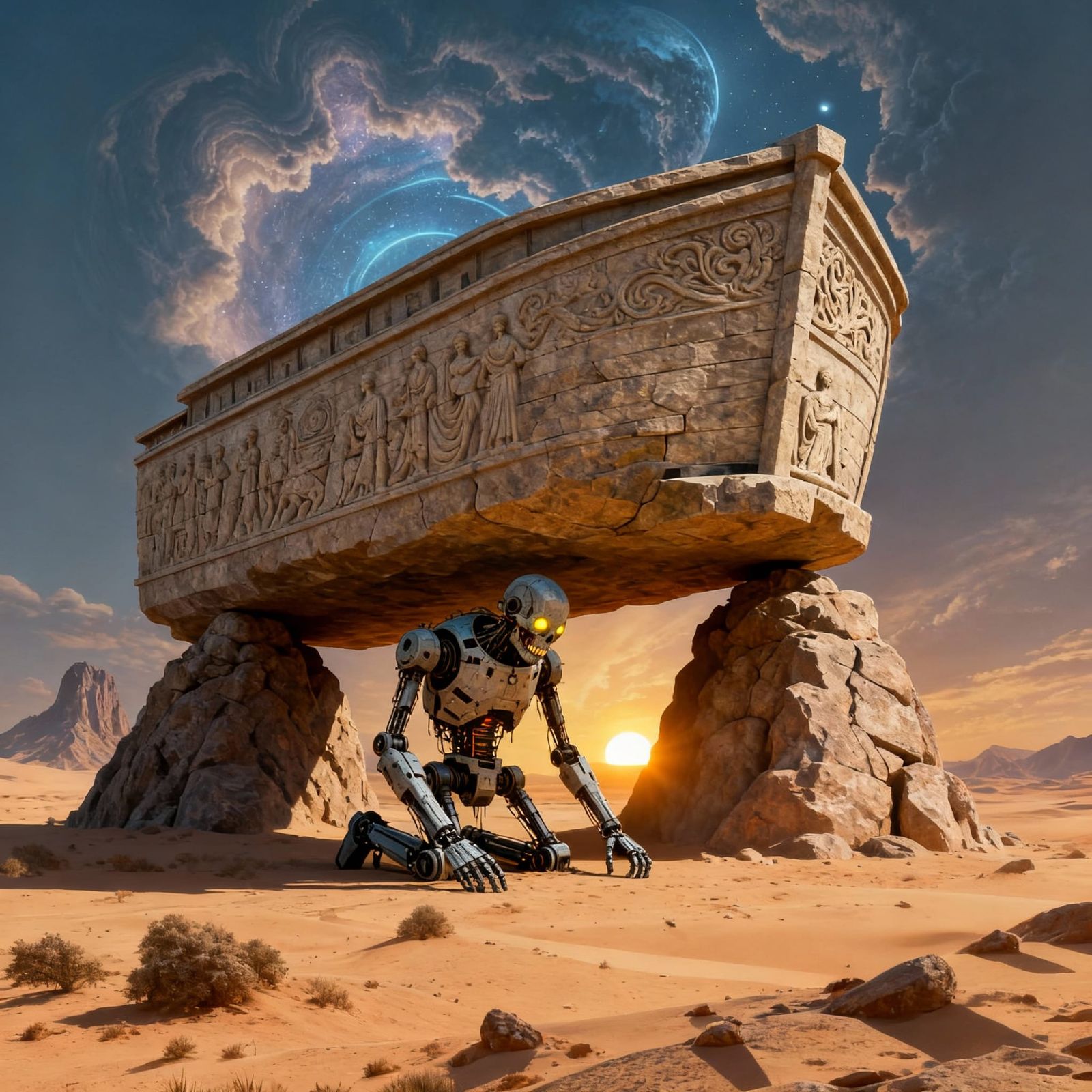 Robot Hiding Underneath an Ark