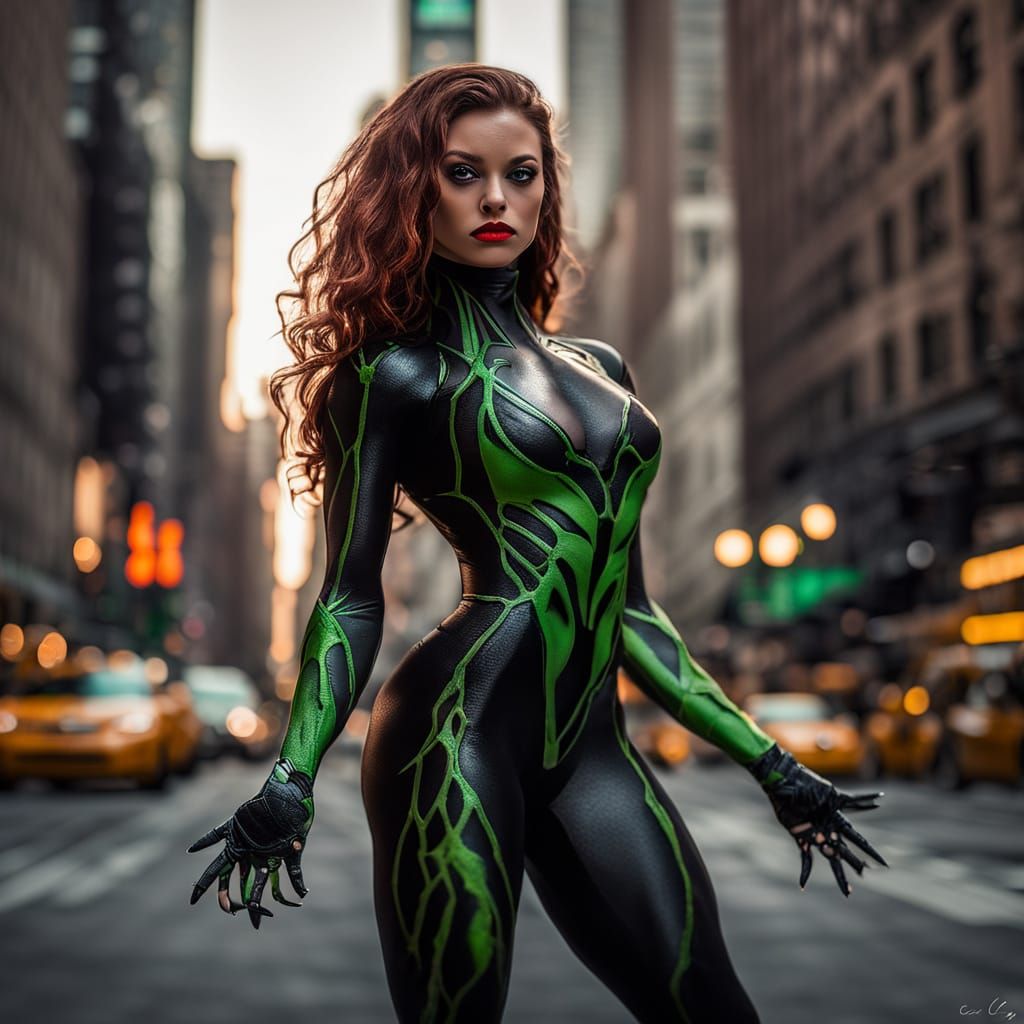 Green Symbiote Temptation in NYC: Professional Photography