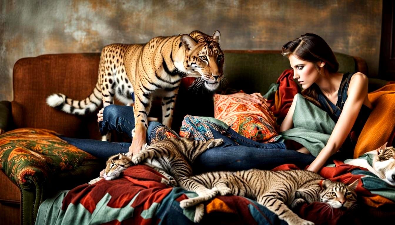 Surreal Restaurant Scene with Beautiful Aliens in Hyperreali...