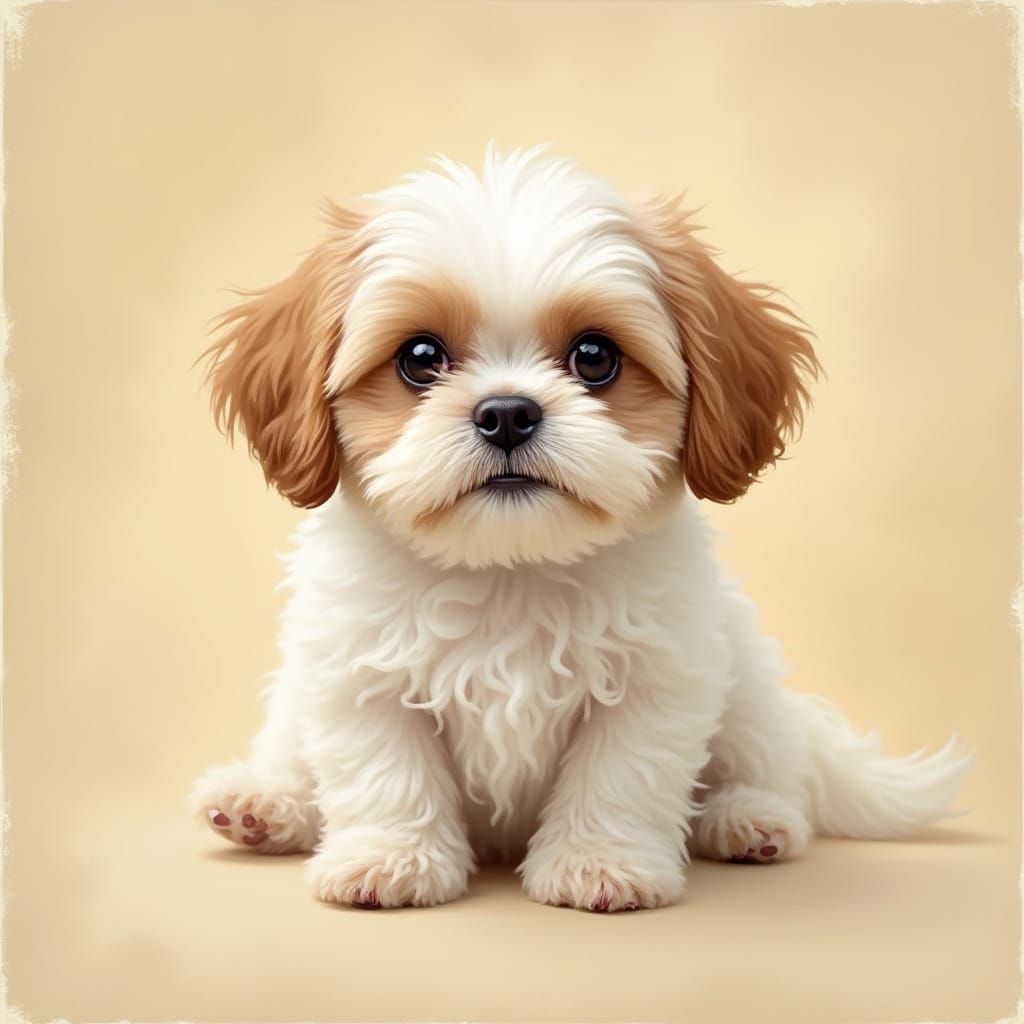 Whimsical Shih Tzu Portrait in Impressionist Style