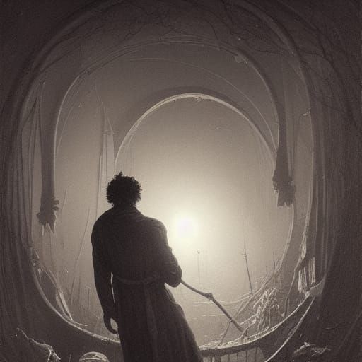 Classic Horror Engraving in Digital Painting Style