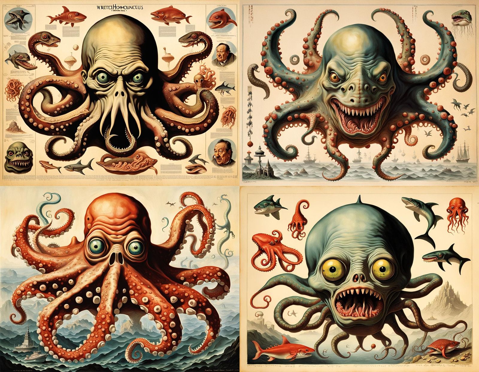 Grotesque Hybrid Creature Inspired by Expressionism