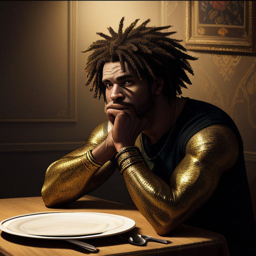 Dramatic Dinner Scene in Hyperrealistic Style