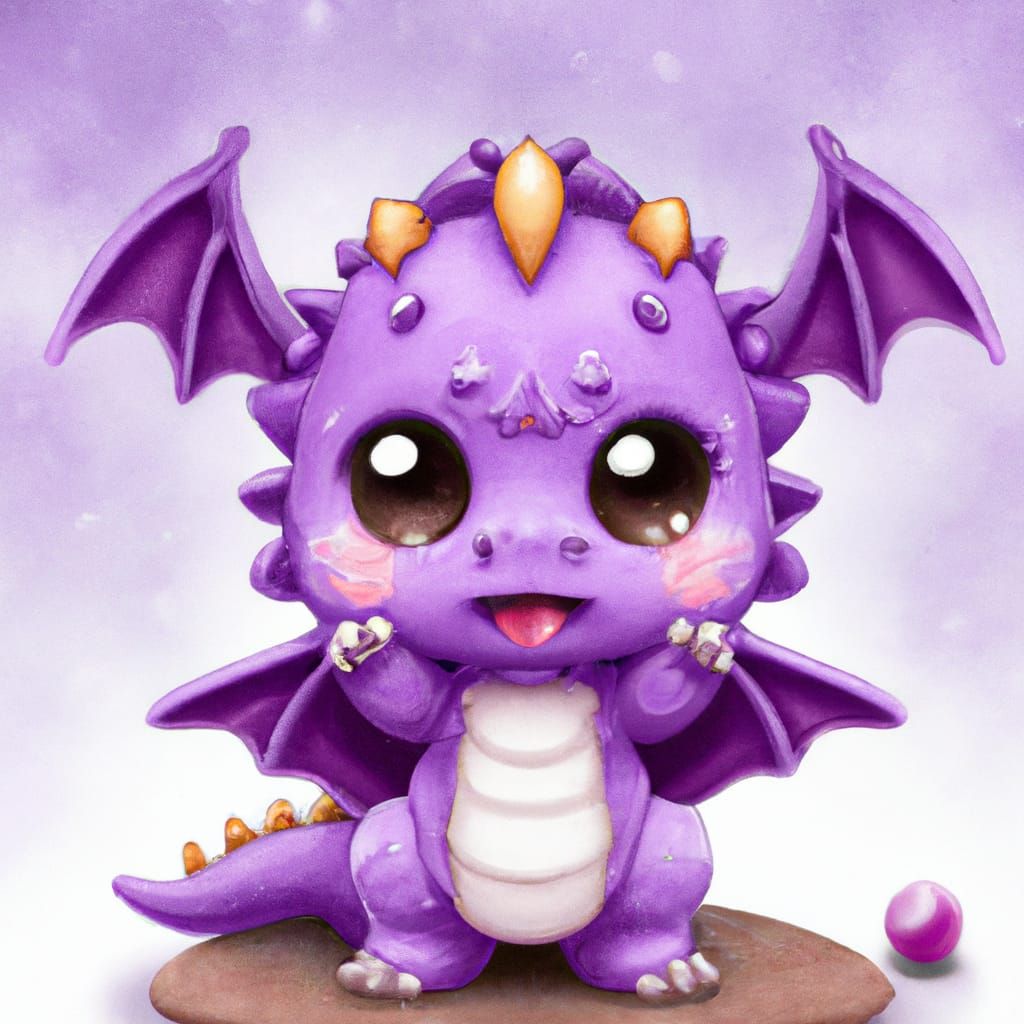 Adorable Arcane Dragon Wizard Digital Illustration