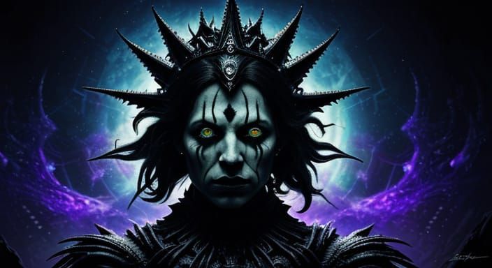 Psychic Supervillain in a Dark Surrealist Dreamscape