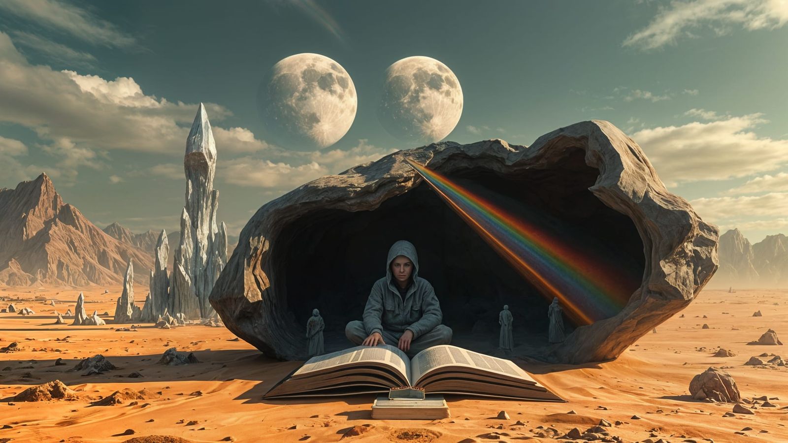 Crystalline Geode Reading Nook on Alien World