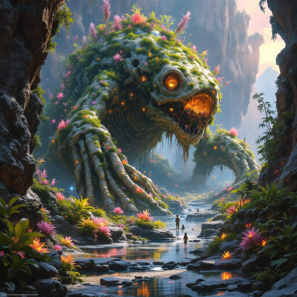 Alien Jungle City in Petrified Creature Ribs