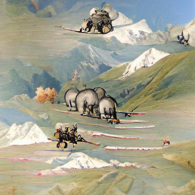 War Elephants Crossing the Alps