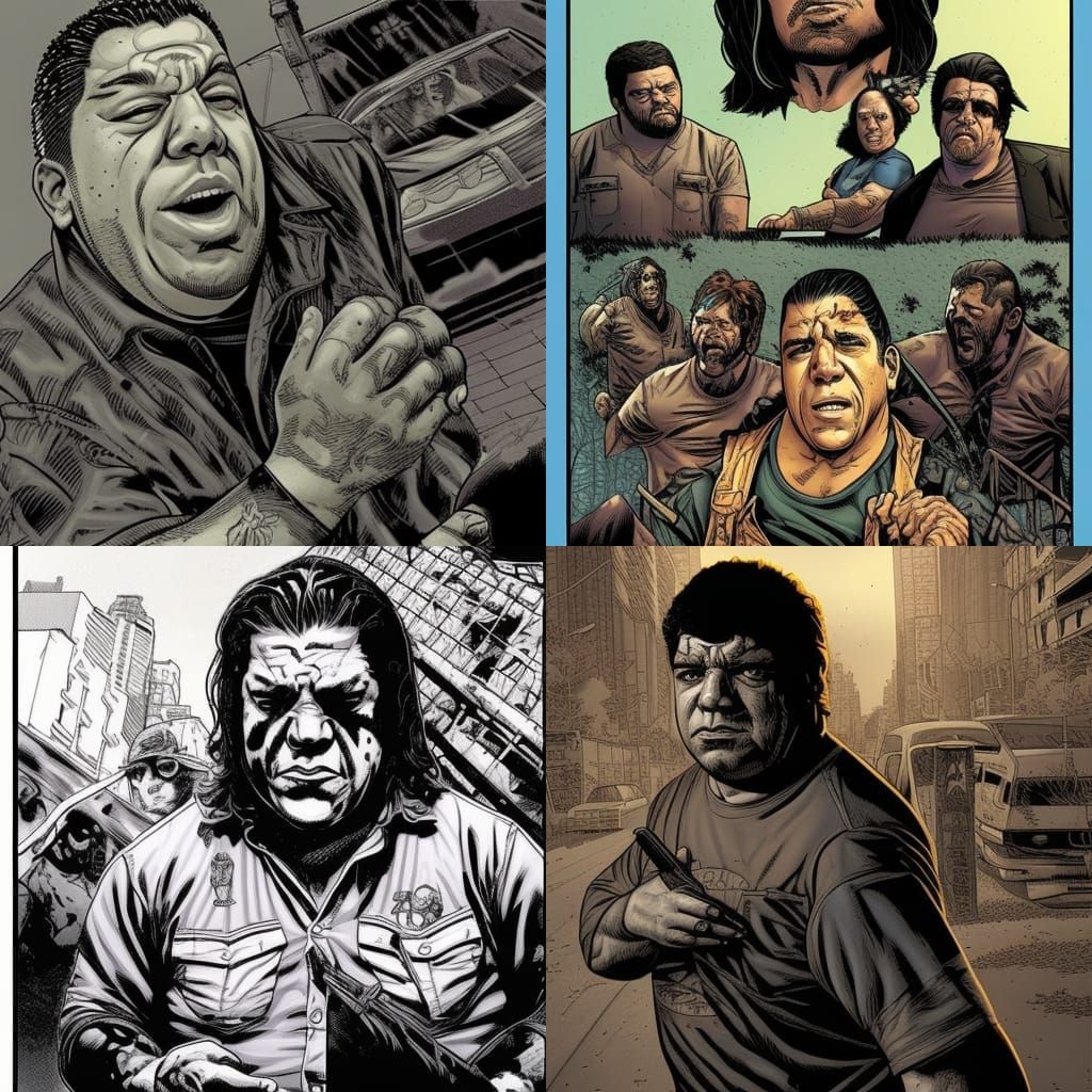 Joey Diaz with Powers in TWD Comic Style